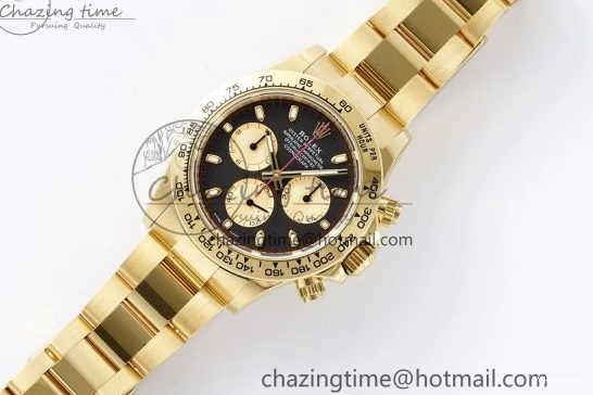 1:1 BTF Best SA4130 Daytona Black YG Bracelet Edition on 116508 YG Dial 0109